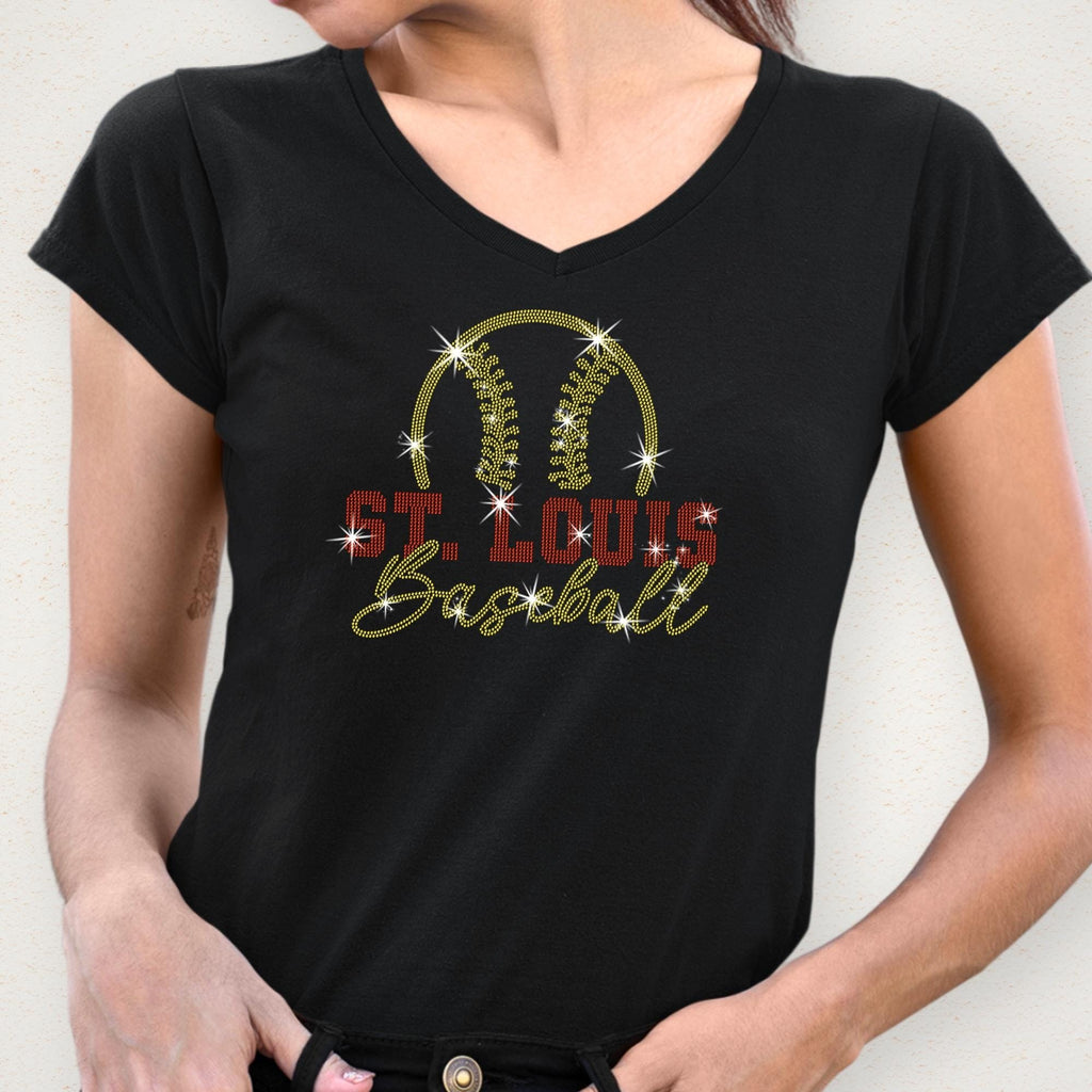 St. Louis Baseball Team Rhinestone Shirt: Sparkly Baseball Season Sweatshirt