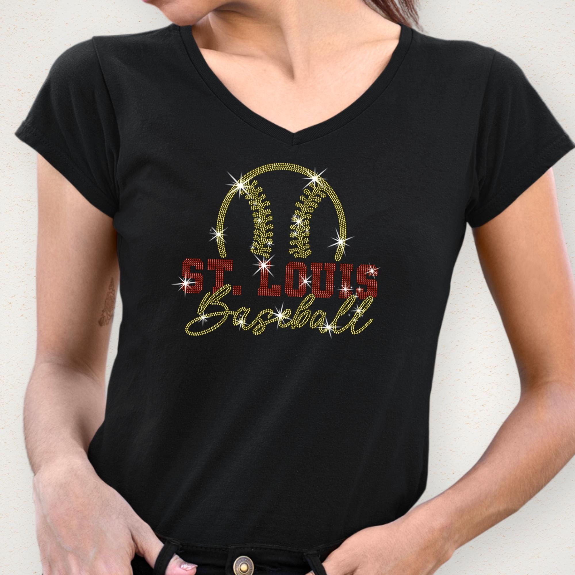 St. Louis Baseball Team Rhinestone Shirt: Sparkly Baseball Season Sweatshirt