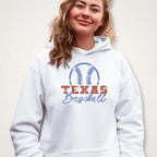 Texas Baseball Team Rhinestone Shirt: Retro Baseball Game Day Outfit