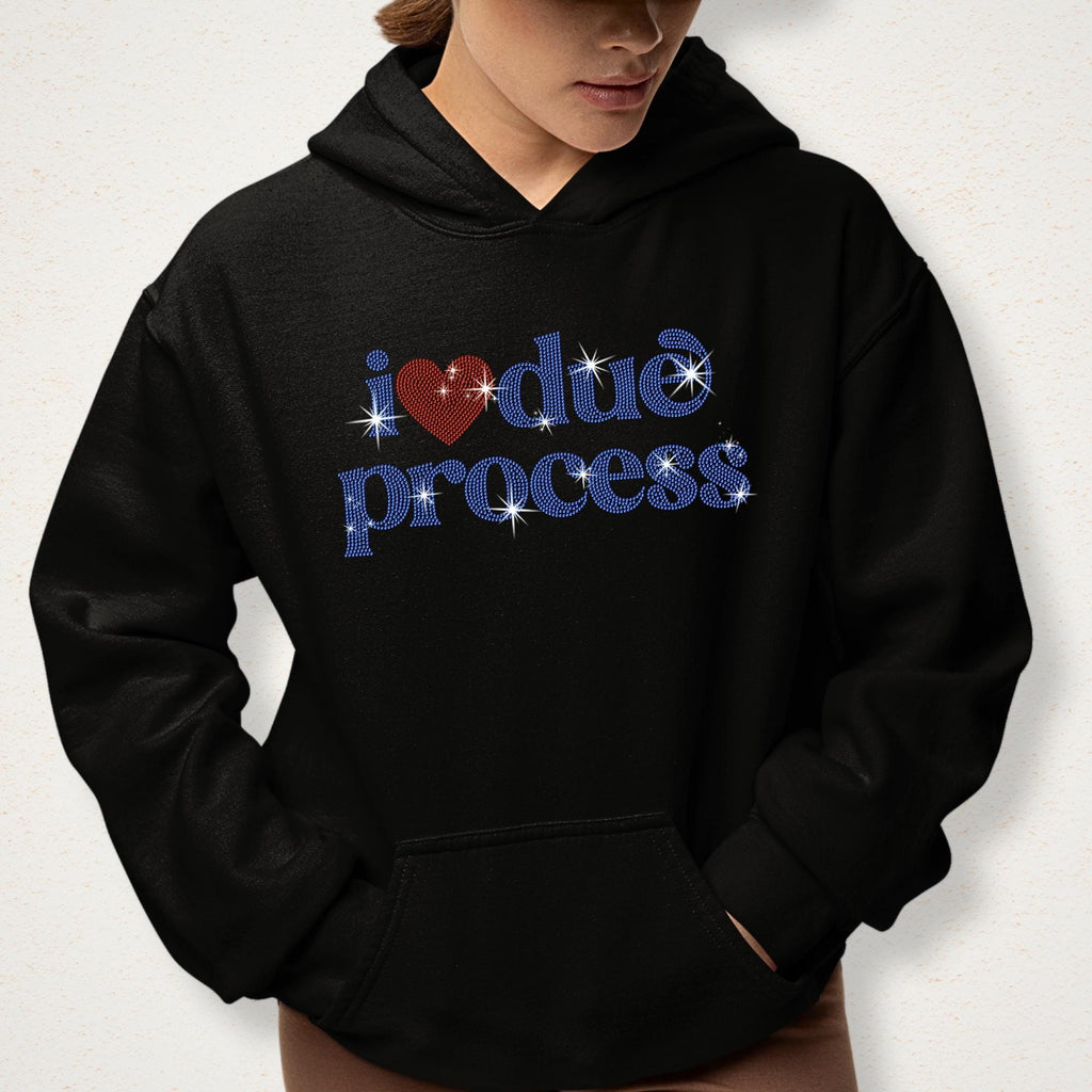 I Heart Love Due Process Rhinestone Shirt: Sparkly Justice Tee