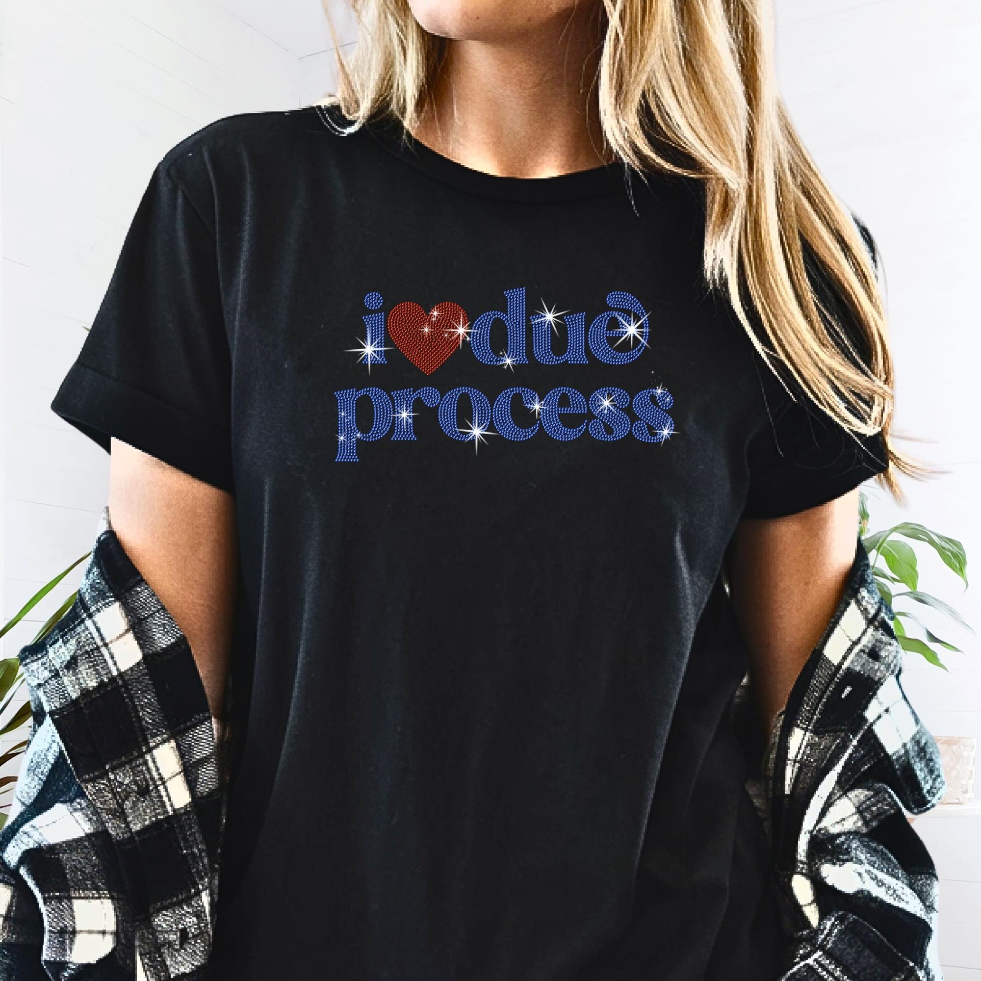 I Heart Love Due Process Rhinestone Shirt: Sparkly Justice Tee Main image