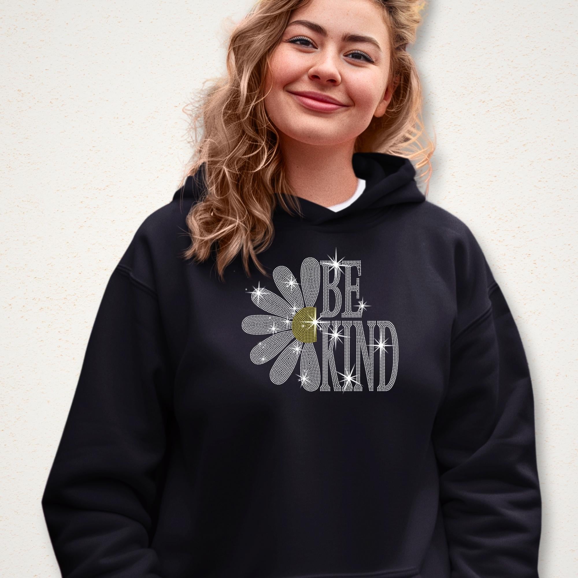 Be Kind with Daisy Rhinestone Shirt: Kind Loved Worthy Outfit