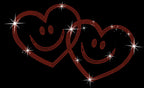 Cute Smiling Hearts Rhinestone Shirt: Funny Valentine Bling Sweatshirt