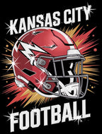 Kansas City Bling Rhinestone Football Shirt: Game Day Sparkly DTF Rhinestone Tee