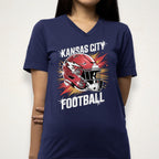 Kansas City Bling Rhinestone Football Shirt: Game Day Sparkly DTF Rhinestone Tee
