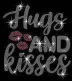 Hugs and Kisses Valentine's Day Rhinestone Shirt: Lovers Matching Bling Tee