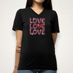 Love with Heart Rhinestone Shirt: Valentine's Day Sweatshirt for Women