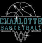 Charlotte Basketball Sports Team Rhinestone Shirt: Basketball Game Day Bling Hoodie