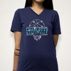 Charlotte Basketball Sports Team Rhinestone Shirt: Basketball Game Day Bling Hoodie
