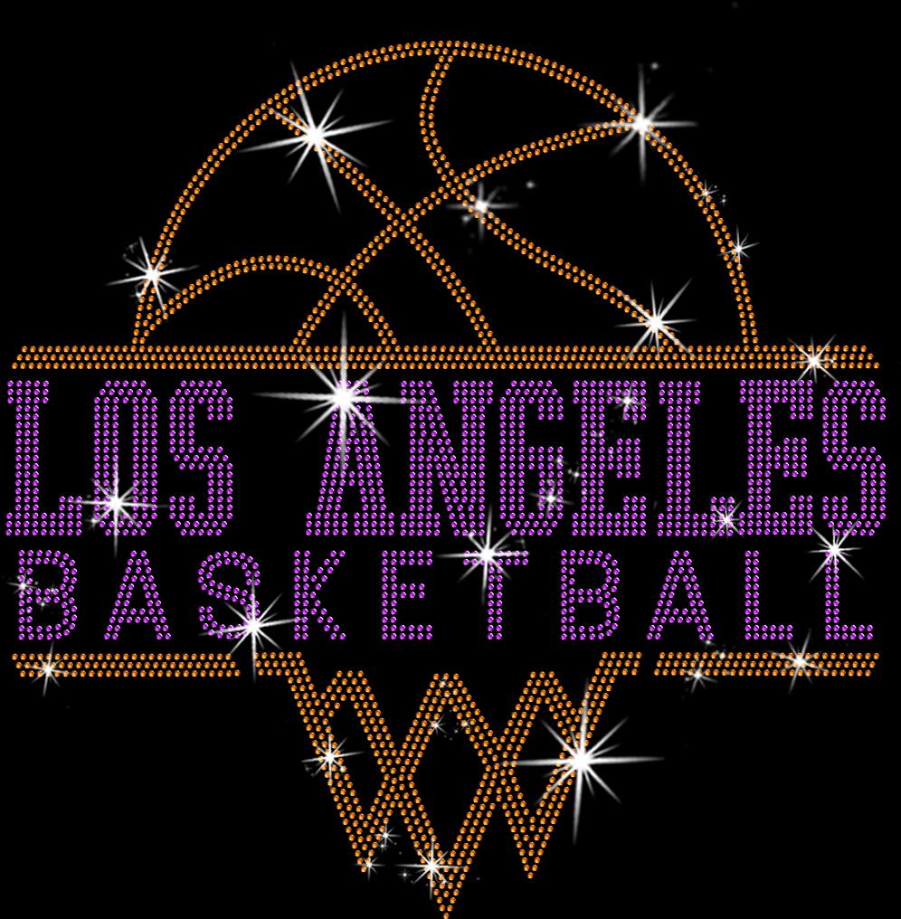 Los Angeles Basketball Team Rhinestone Shirt: Women's Basketball Game Day Bling Tee