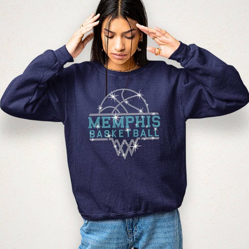 Memphis Basketball Team Rhinestone Shirt: Stylish Basketball Team Fans Hoodie