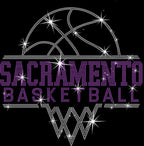 Sacramento Basketball Sports Team Rhinestone Shirt: Basketball Team Fan Sparkle Tee