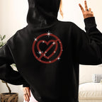 No Love Sign Rhinestone Shirt: Sparkling Sweatshirt for Singles