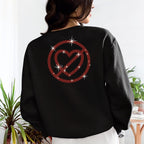 No Love Sign Rhinestone Shirt: Sparkling Sweatshirt for Singles
