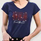 Rhinestone Football Gameday Shirt: New England Fan Apparel