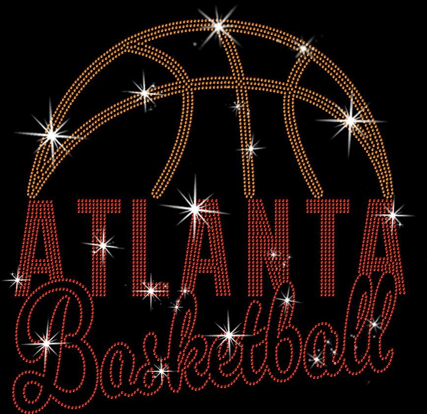 Atlanta Basketball Rhinestone T-Shirt: Cool Basketball Mom Shirt