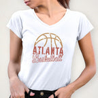 Atlanta Basketball Rhinestone T-Shirt: Cool Basketball Mom Shirt