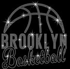 Brooklyn Basketball Rhinestone T-Shirt: Basketball Team Fans Bling Tee