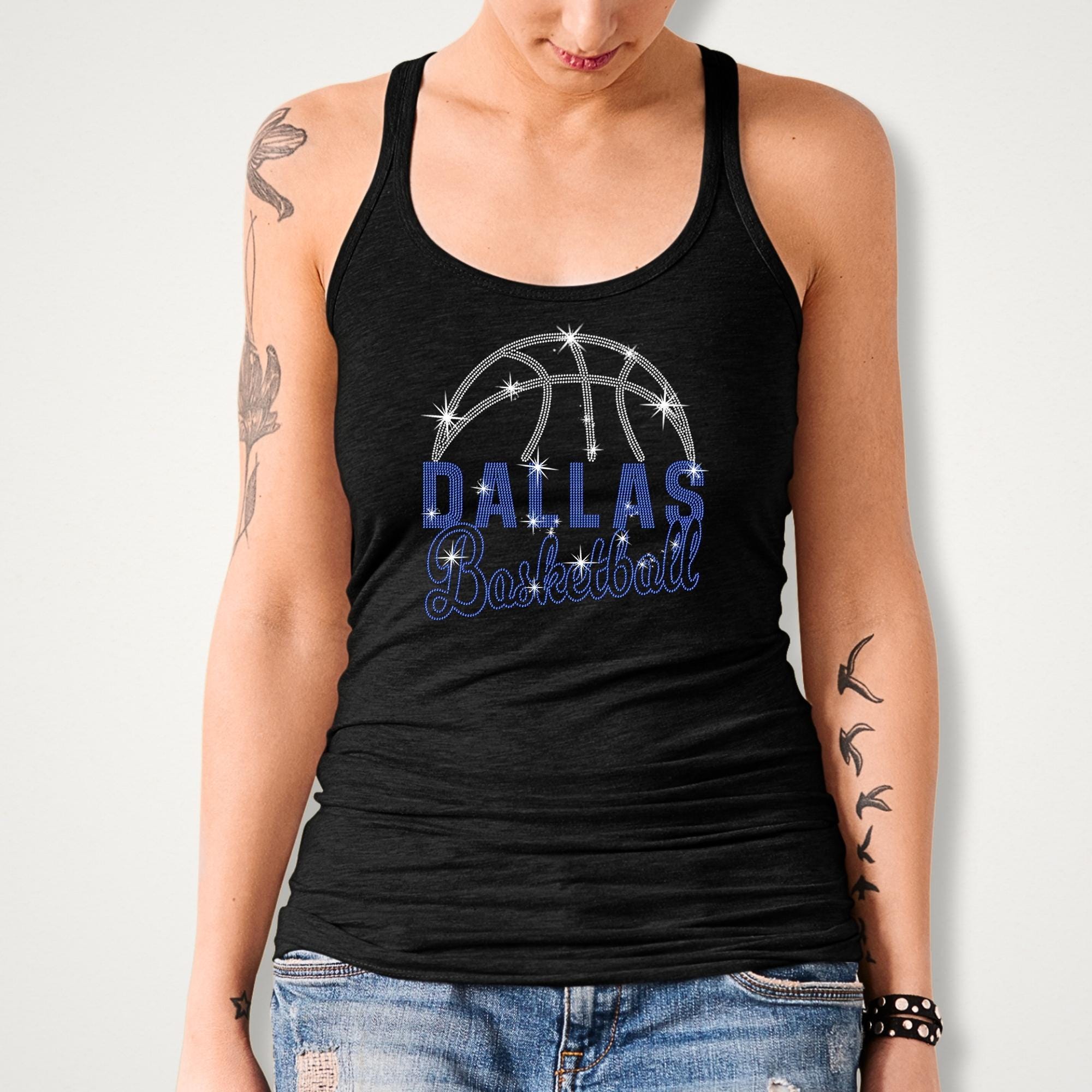 Dallas Basketball Rhinestone Shirt: Basketball Game Day Sparkle Tee Secondary image