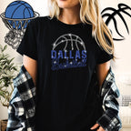Dallas Basketball Rhinestone Shirt: Basketball Game Day Sparkle Tee
