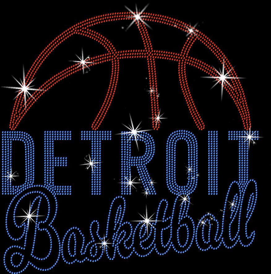 Detroit Basketball Rhinestone Shirt: Sports Lover Bling Tee