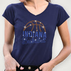Indiana Basketball Rhinestone Shirt: Women's Sports Sparkle Tee
