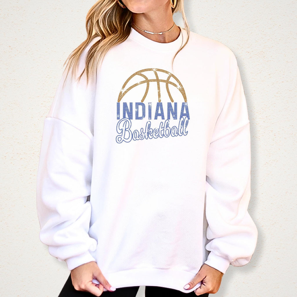 Indiana Basketball Rhinestone Shirt: Women's Sports Sparkle Tee