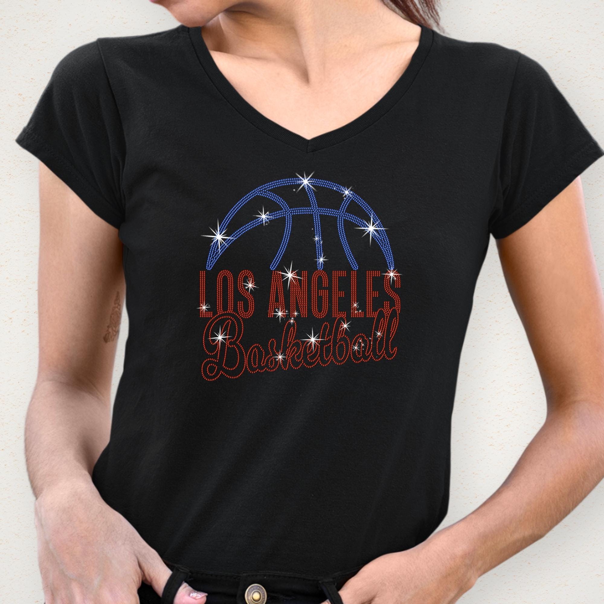Los Angeles Basketball Rhinestone Shirt: Basketball Team Bling Hoodie