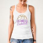 Los Angeles Basketball Rhinestone Shirt: Basketball Sports Season Fashion Aesthetic Top
