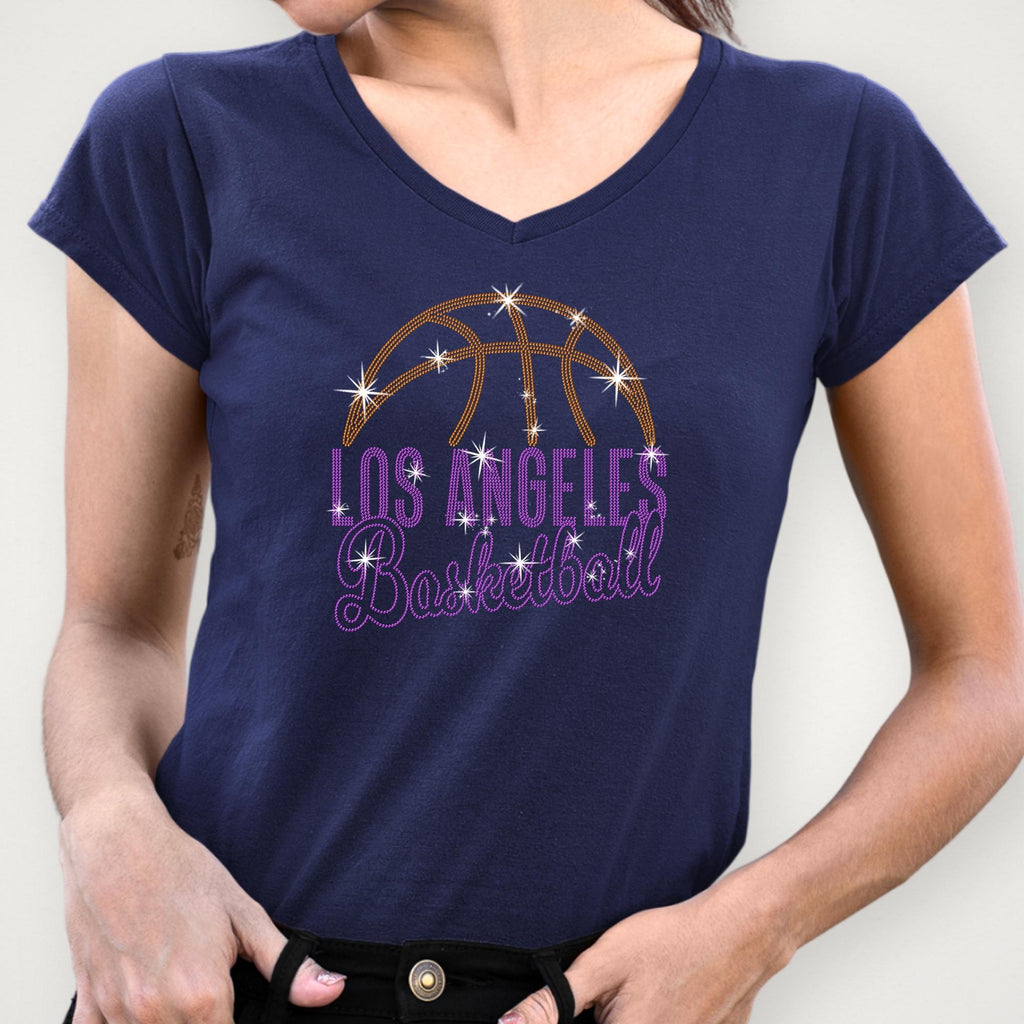 Los Angeles Basketball Rhinestone Shirt: Basketball Sports Season Fashion Aesthetic Top