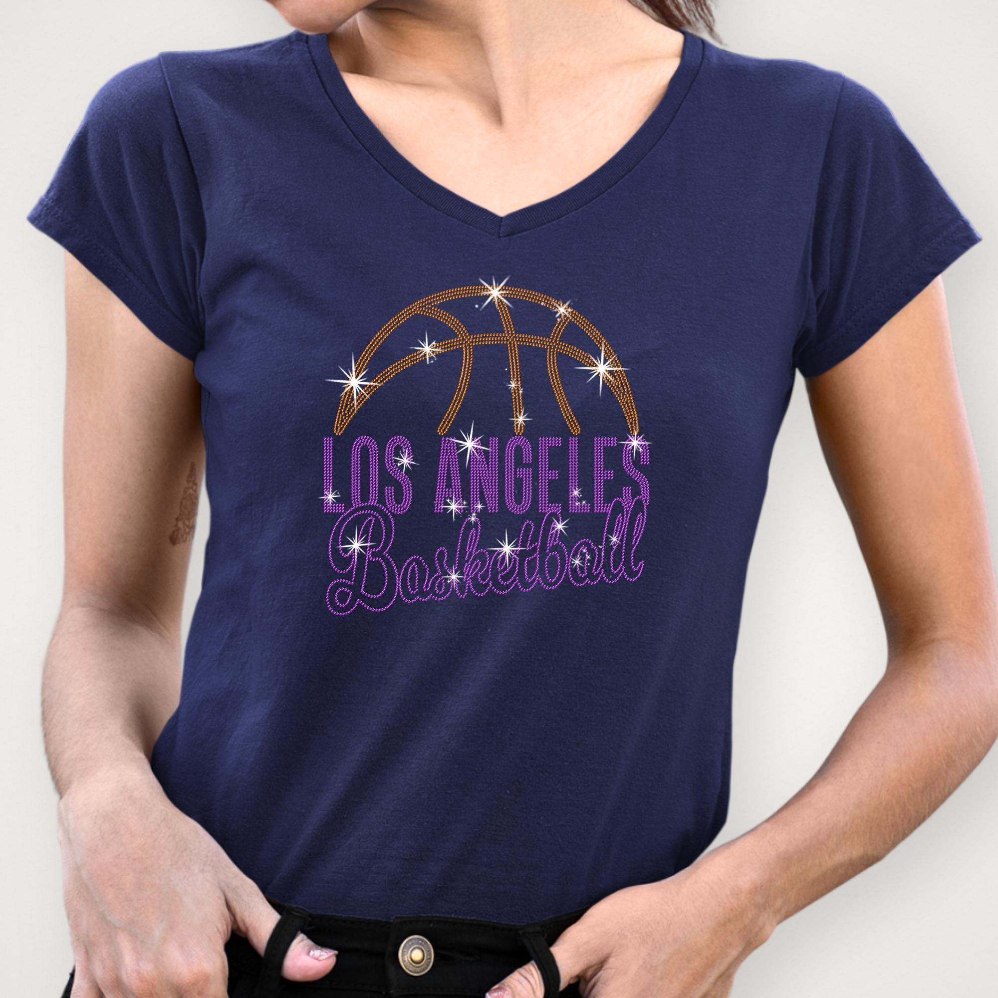Los Angeles Basketball Rhinestone Shirt: Basketball Sports Season Fashion Aesthetic Top