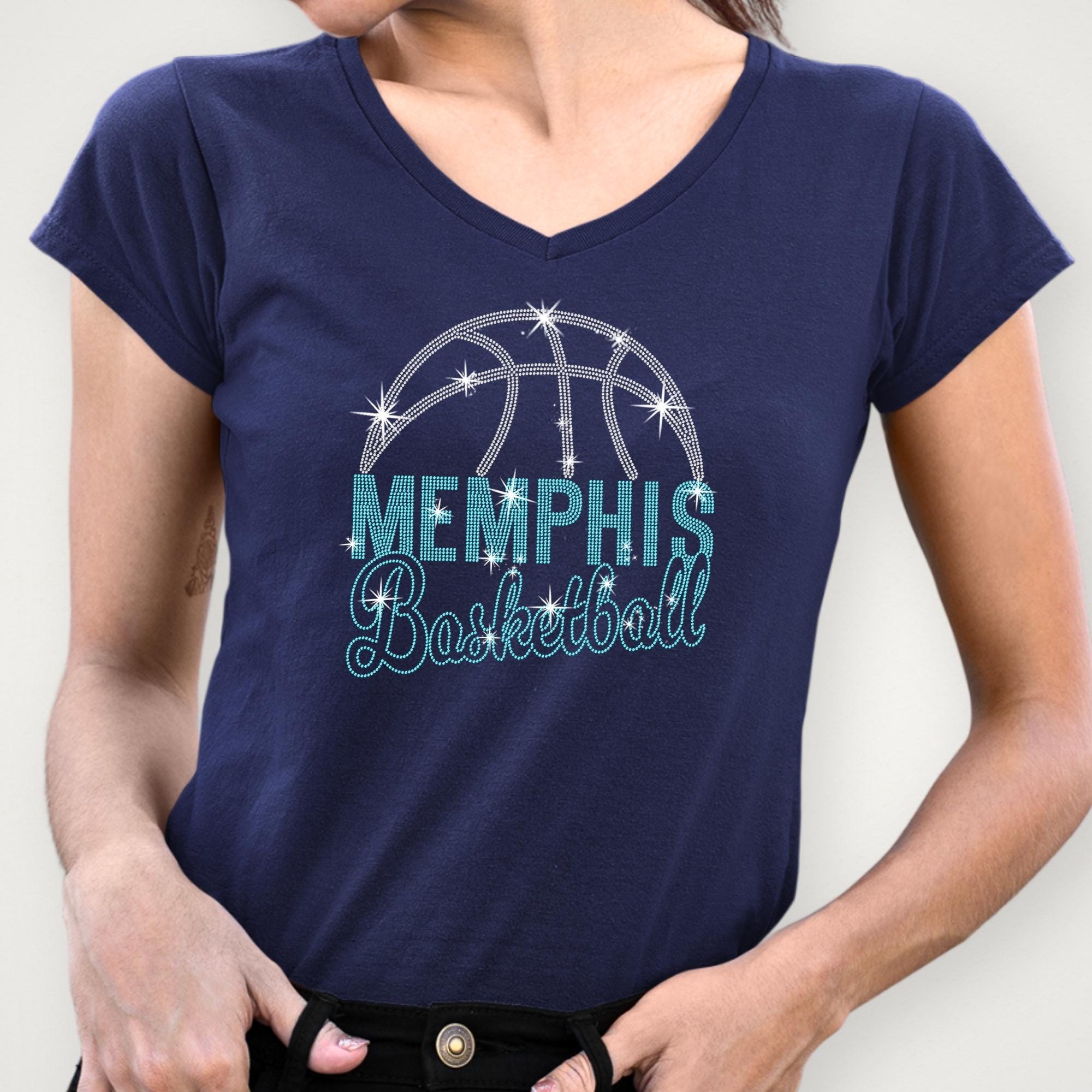 Memphis Basketball Rhinestone T-shirt: Soft and Cozy Tailgating Shirt