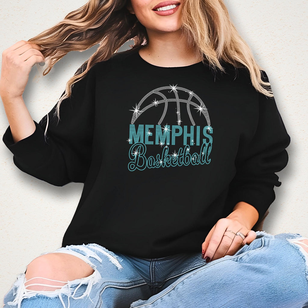 Memphis Basketball Rhinestone T-shirt: Soft and Cozy Tailgating Shirt
