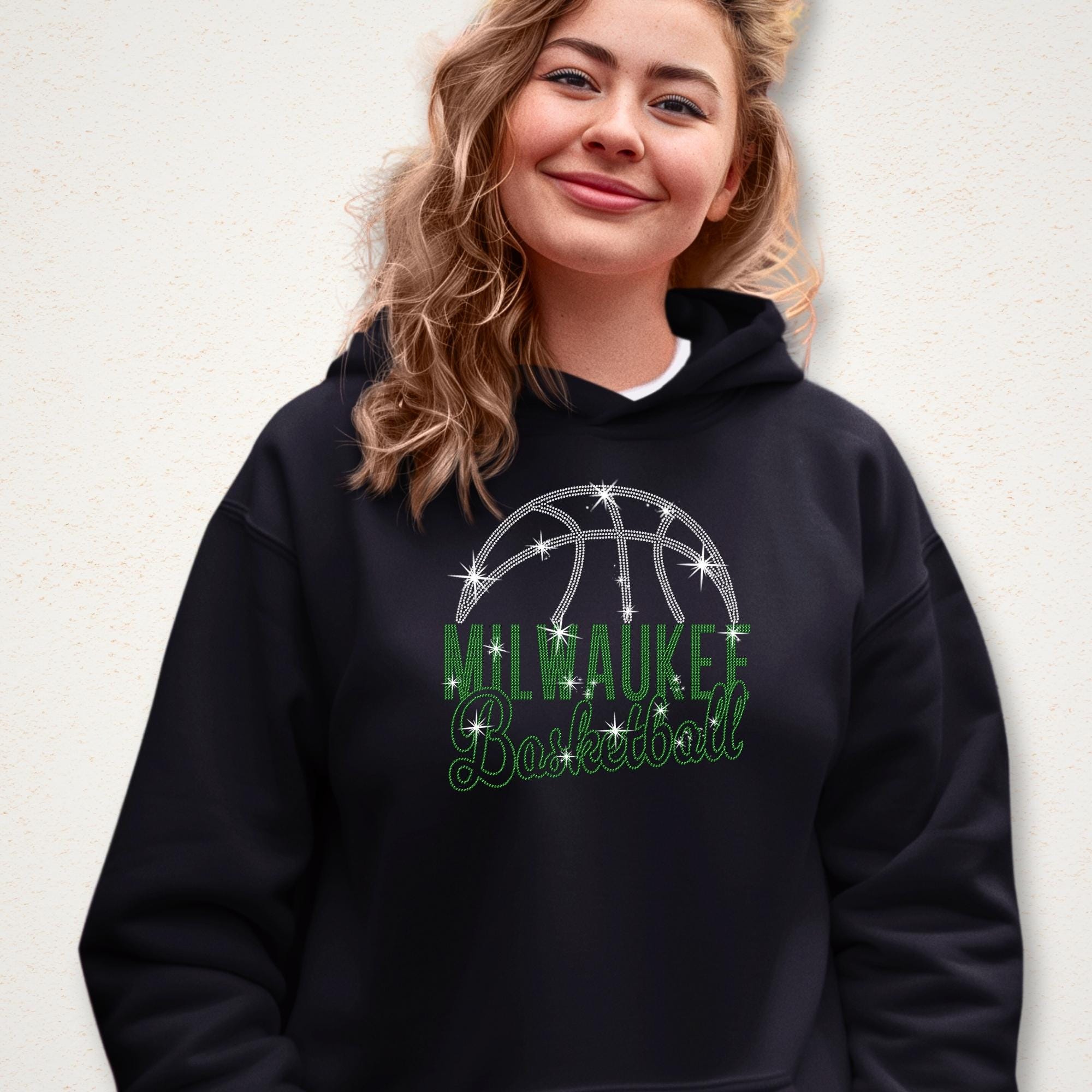 Milwaukee Basketball Rhinestone Shirt: Basketball Sweatshirt Gift for Fans Secondary image