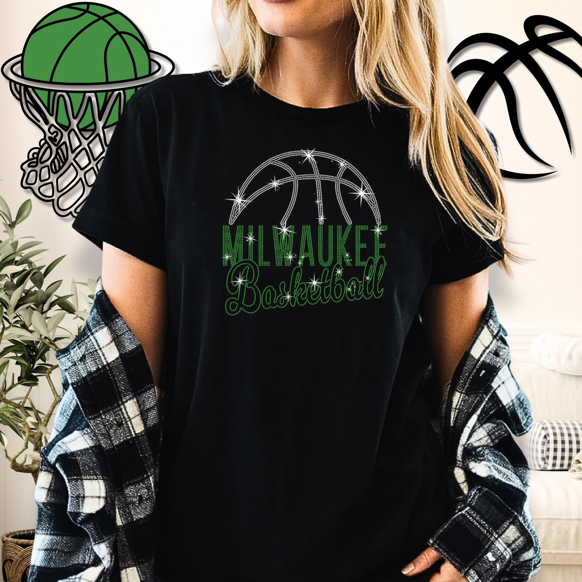 Milwaukee Basketball Rhinestone Shirt: Basketball Sweatshirt Gift for Fans Main image