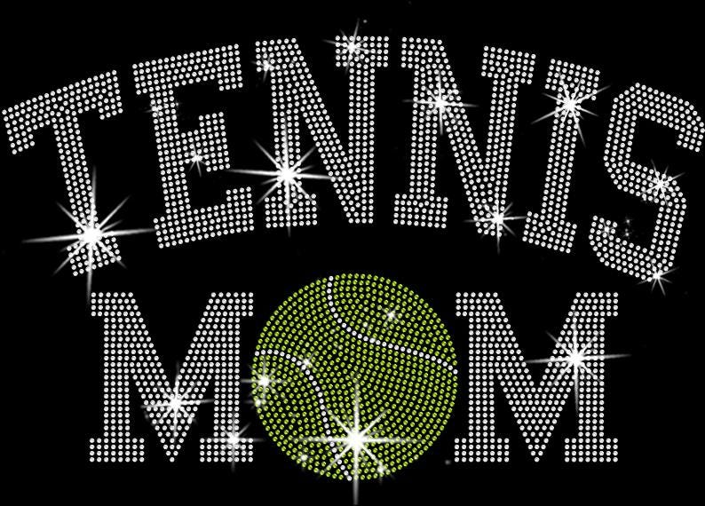 Tennis Mom Rhinestone Shirt: Tennis T-shirt for Womens