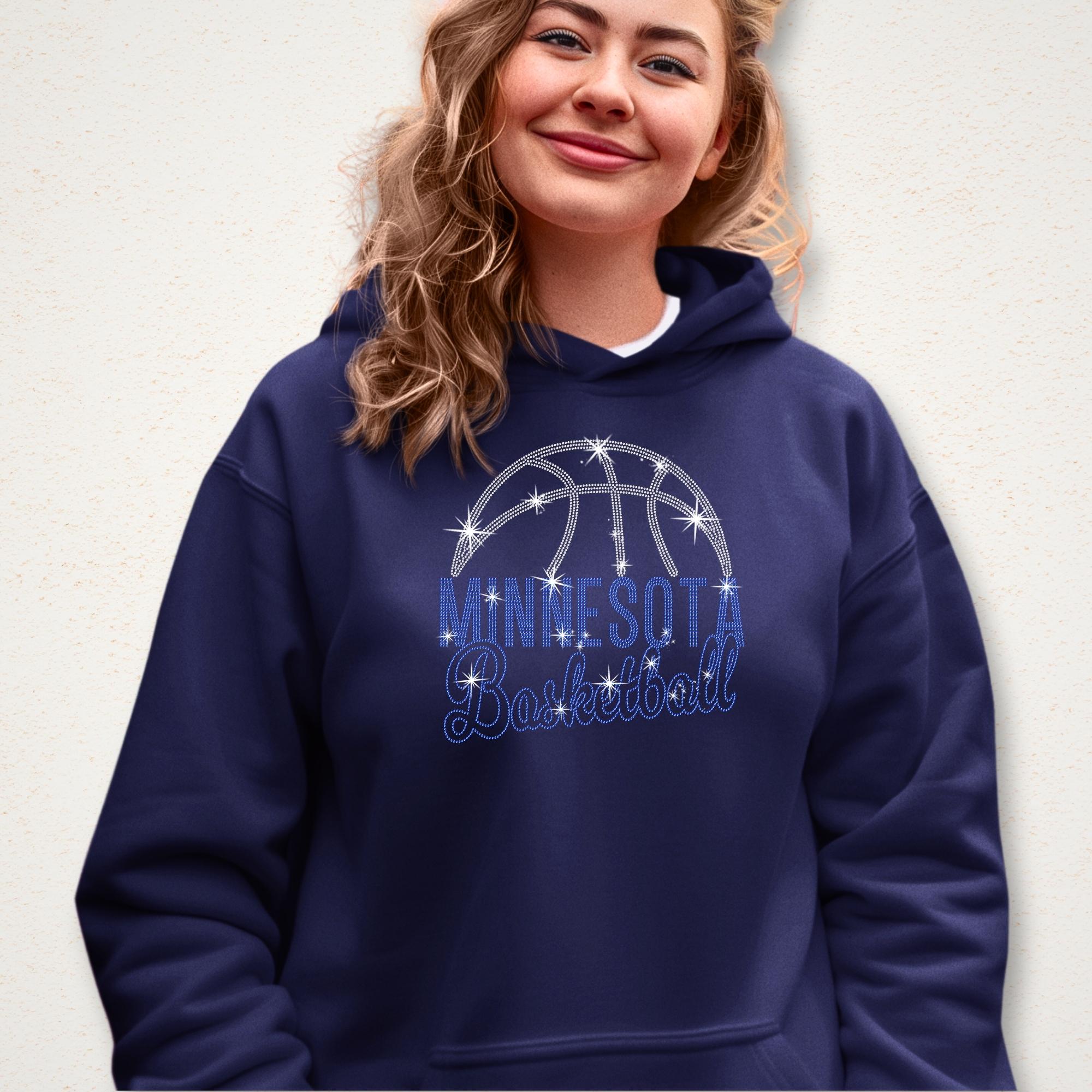 Minnesota Basketball Rhinestone Shirt: Sports Fan Apparel for Him or Her