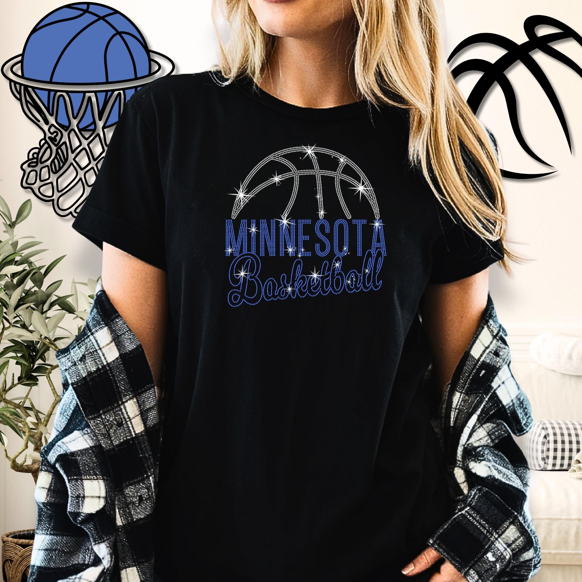 Minnesota Basketball Rhinestone Shirt: Sports Fan Apparel for Him or Her
