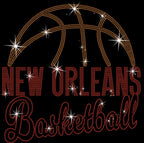 New Orleans Basketball Rhinestone T-Shirt: Basketball Team Fans Bling Shirt