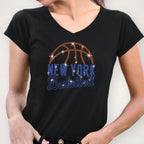 New York Basketball Rhinestone T-Shirt: Perfect Gift for Basketball Lovers
