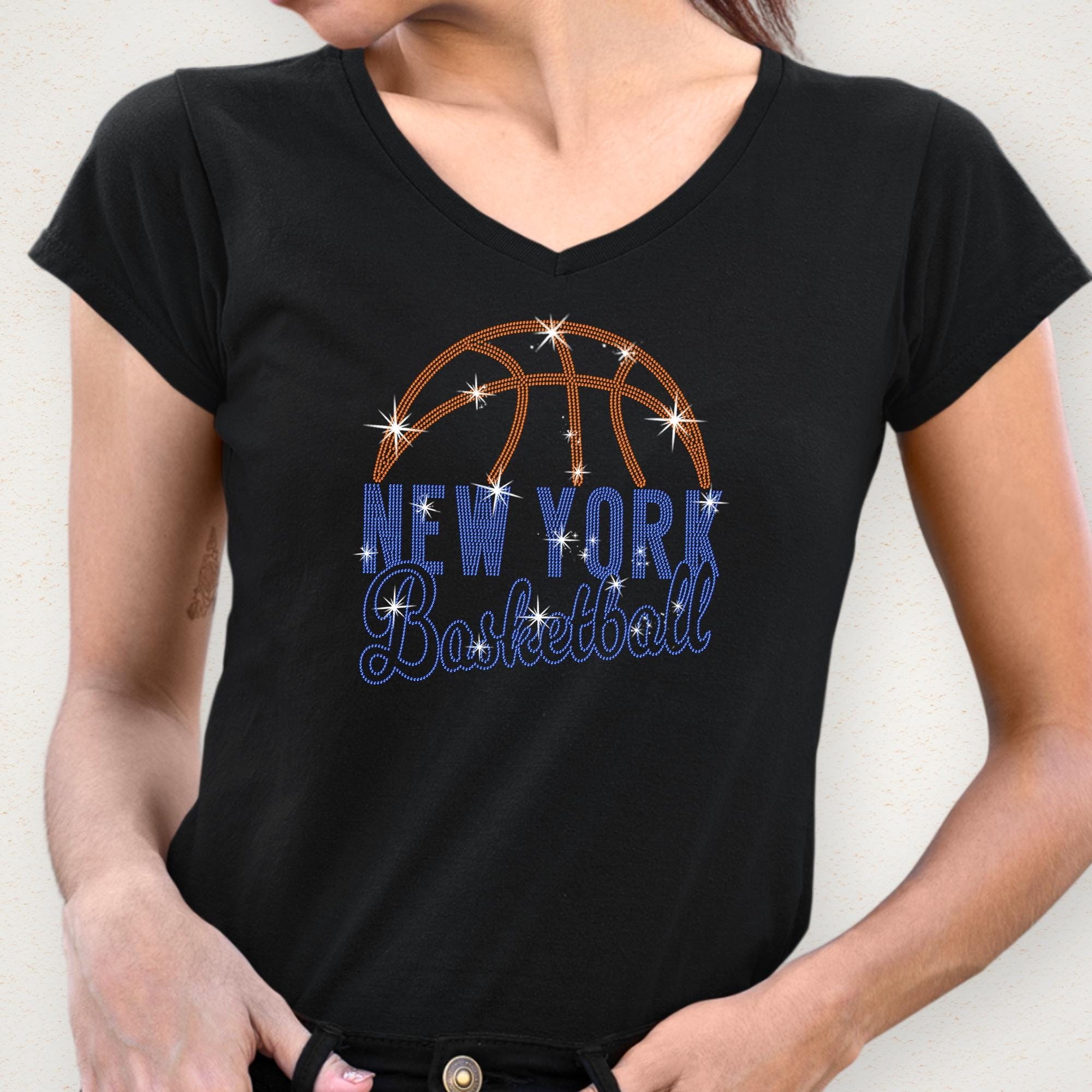 New York Basketball Rhinestone T-Shirt: Perfect Gift for Basketball Lovers