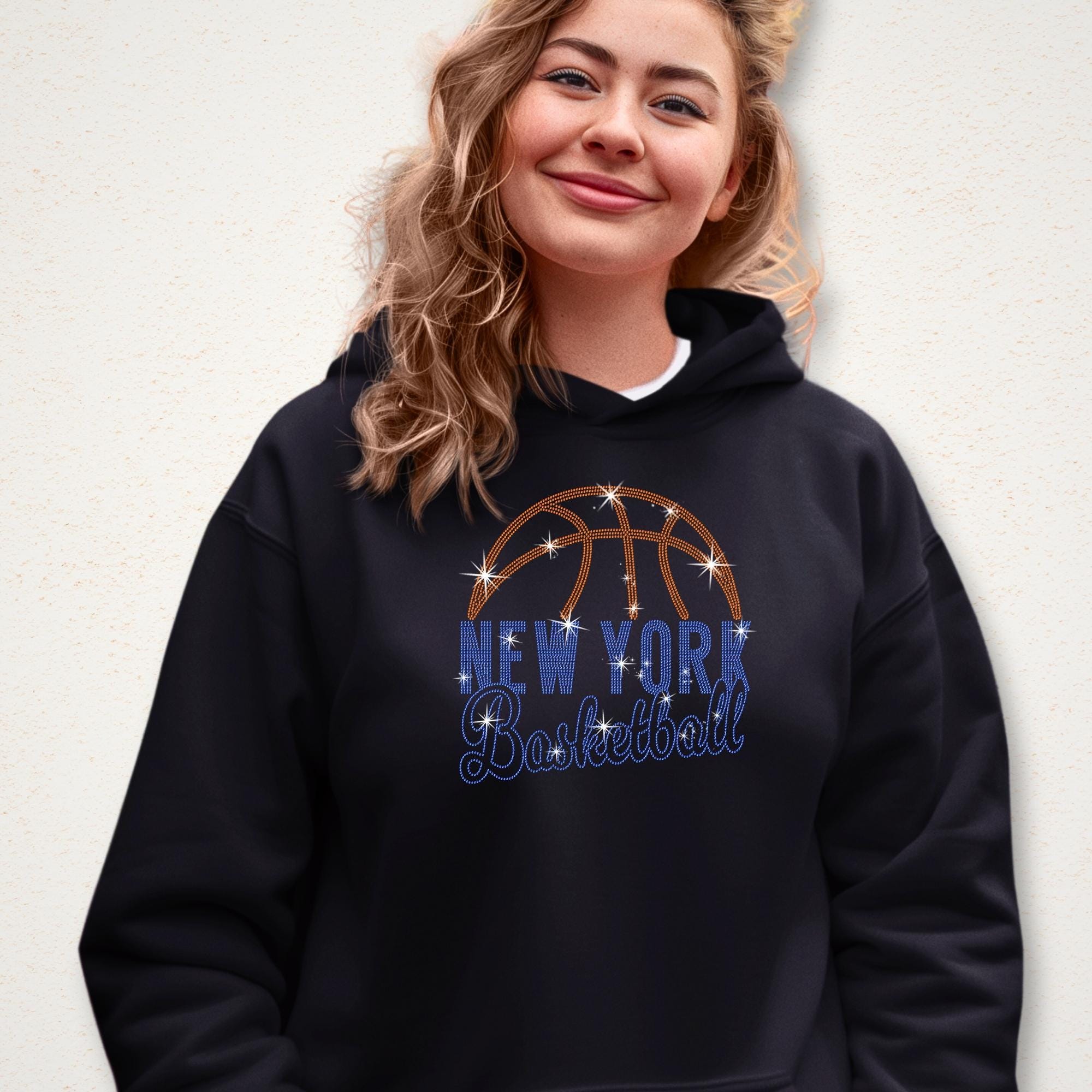 New York Basketball Rhinestone T-Shirt: Perfect Gift for Basketball Lovers