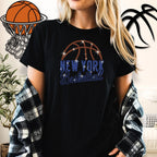 New York Basketball Rhinestone T-Shirt: Perfect Gift for Basketball Lovers