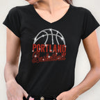 Portland Basketball Rhinestone Shirt: Basketball Lover Fans Sparkly Tee