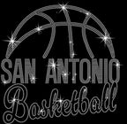 San Antonio Basketball Rhinestone Shirt: Trendy Basketball Game Day Bling Apparel