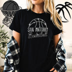 San Antonio Basketball Rhinestone Shirt: Trendy Basketball Game Day Bling Apparel
