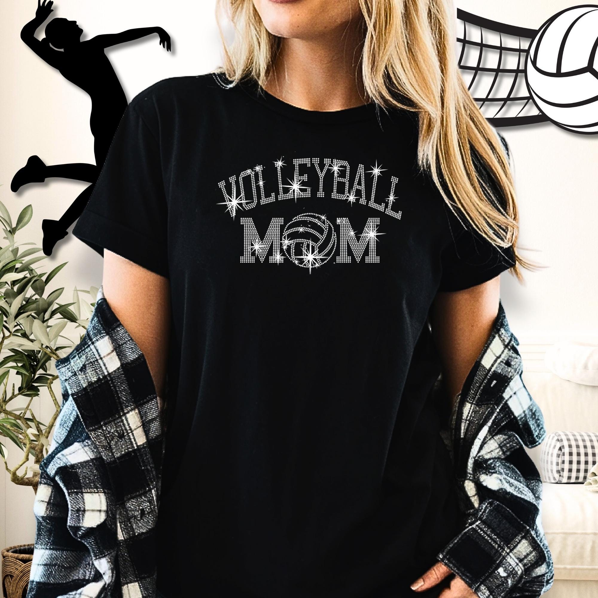 Volleyball Mom Rhinestone Shirt: Sports Mom Game Day Fan Outfit Main image