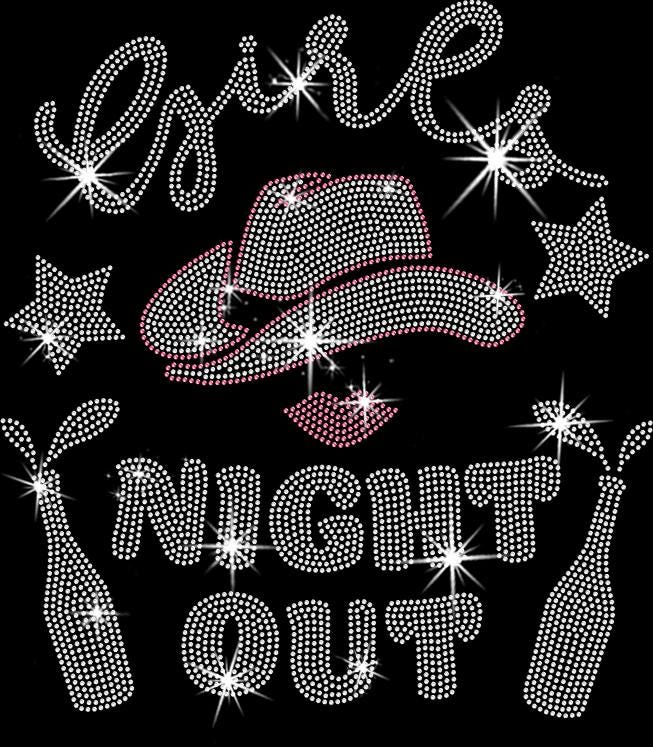 Girls Night Out Rhinestone Shirt: Trendy Western Cowgirl Tee