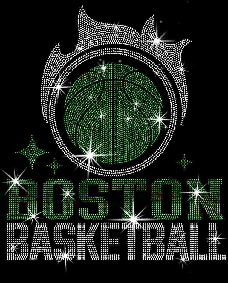 Boston Basketball Team Rhinestone Shirt: Ultimate Boston Fan Dazzling Sparkle Tee