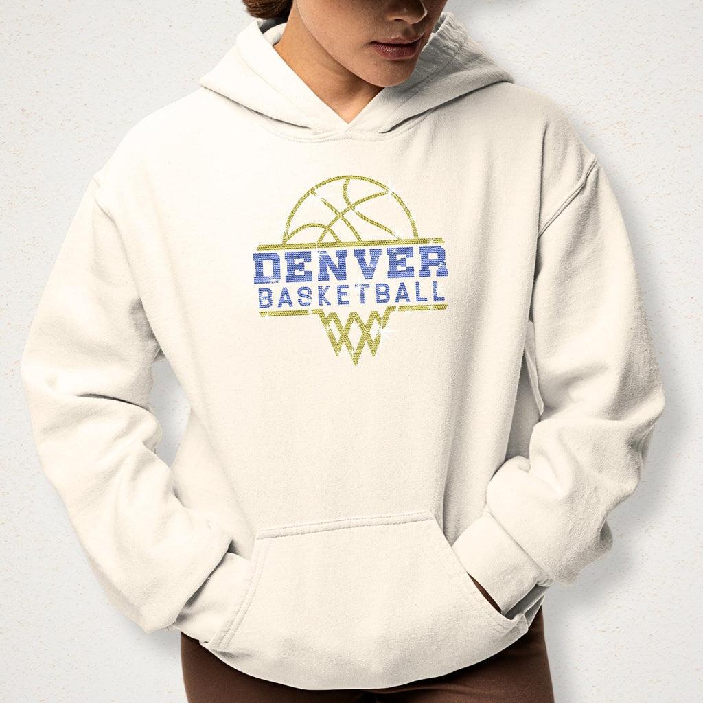 Denver Basketball Sports Team Rhinestone T-shirt: Basketball Team Fans Bling Sweatshirt